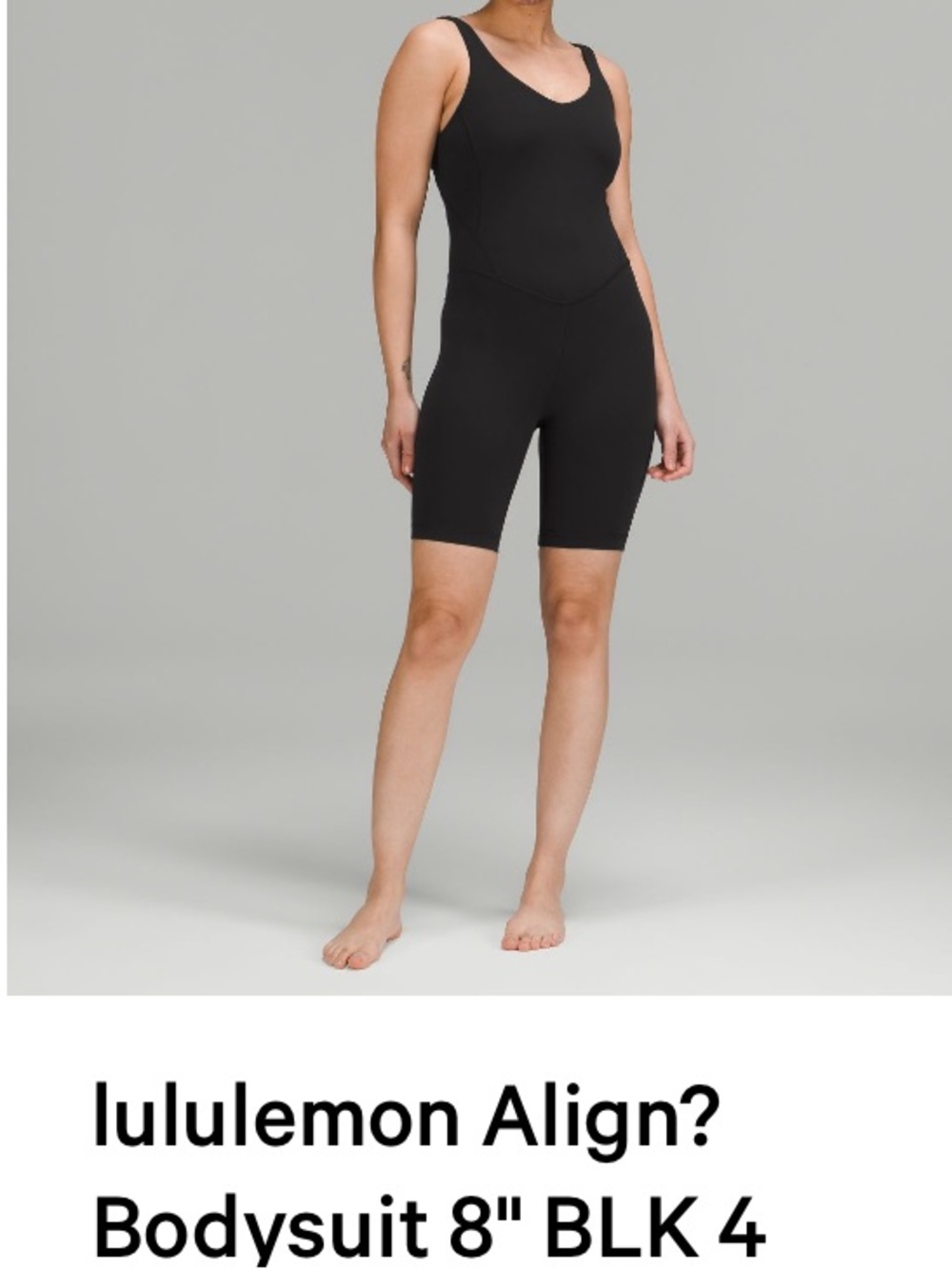 lululemon athletica bodysuit 8’ black size 4